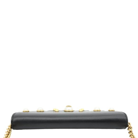 GUCCI  Peony Pearly Mini GG Supreme Canvas Wallet on Chain Beige 431478 - Picture 4 of 13